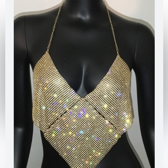 NWT Better Be Sparkling Halter One Size Top - Picture 1 of 9